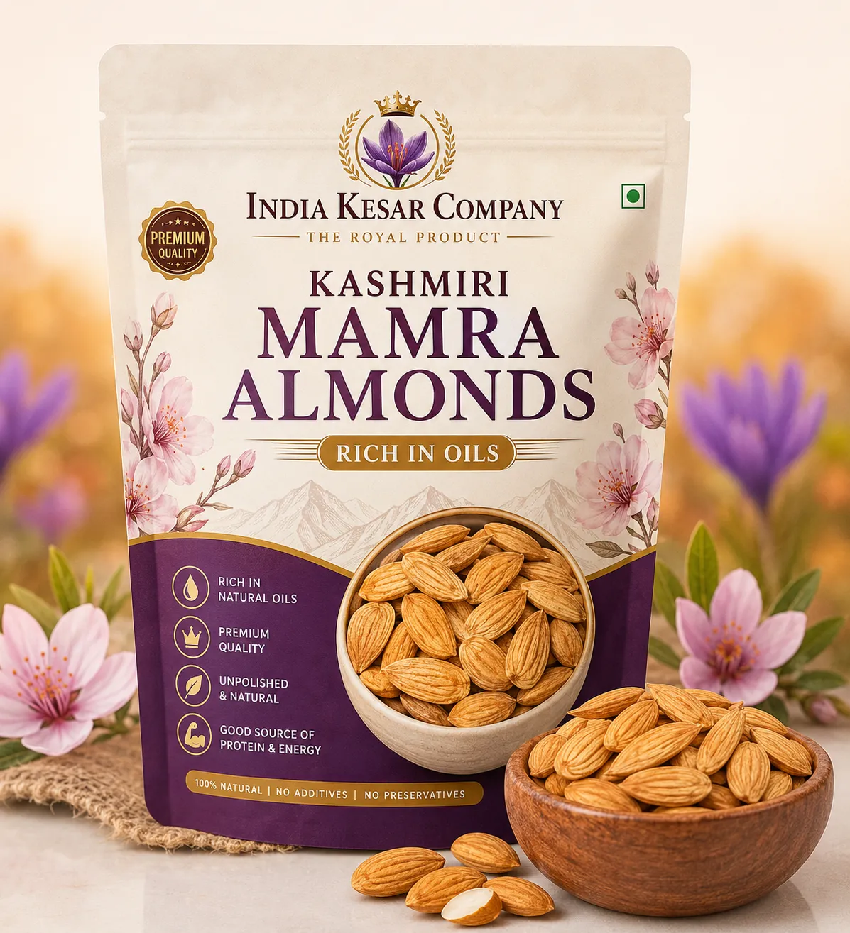 Kashmiri Mamra Almonds (Rich in Oils)